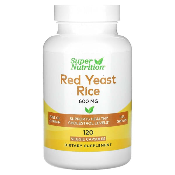 Super Nutrition, 紅曲米，600 毫克，120 粒素食膠囊