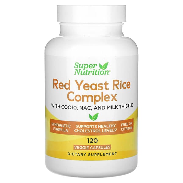Super Nutrition, 紅曲米復合物，120 粒素食膠囊
