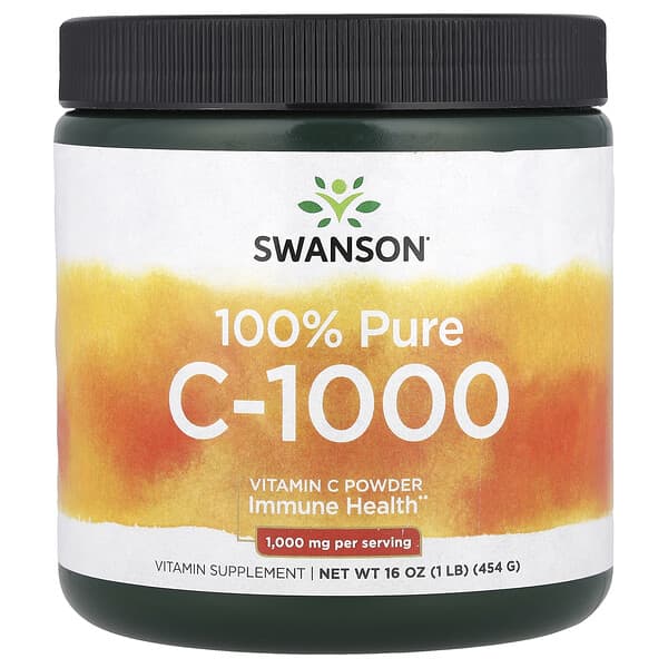 Swanson, 純 C-1000，維生素 C 粉，16 盎司（454 克）