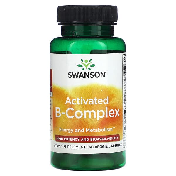 Swanson, 活性 B 復合物，優效能和生物利用度，60 粒素食膠囊