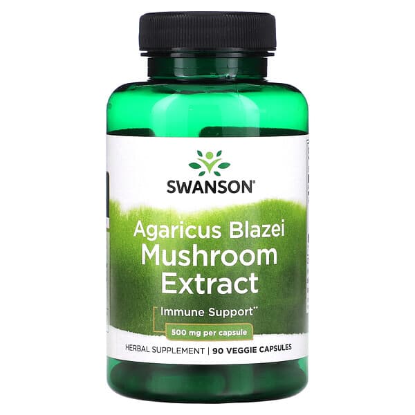 Swanson, 姬鬆茸提取物，500 毫克，90 粒素食膠囊