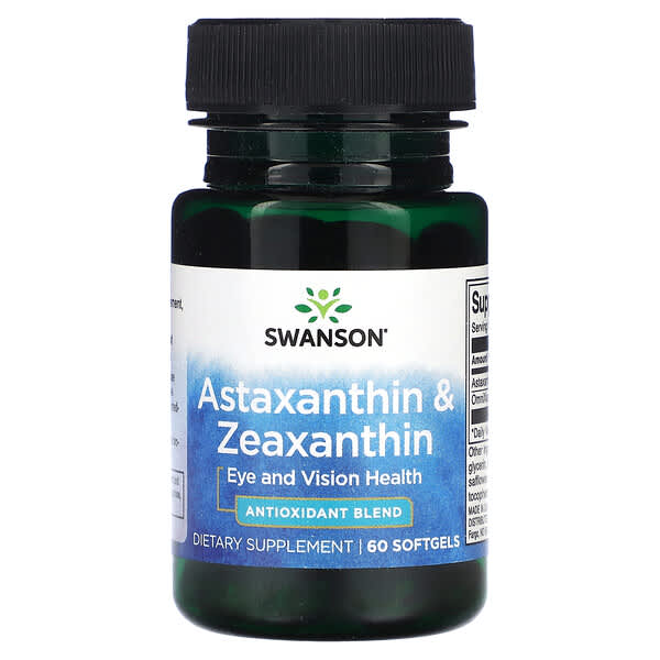 Swanson, 蝦青素和玉米黃質，60 粒軟凝膠