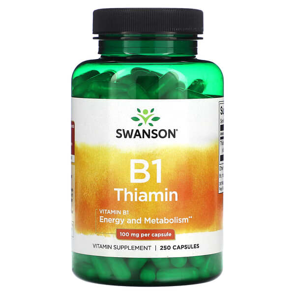 Swanson, B1,硫胺,100 毫克,250 粒膠囊
