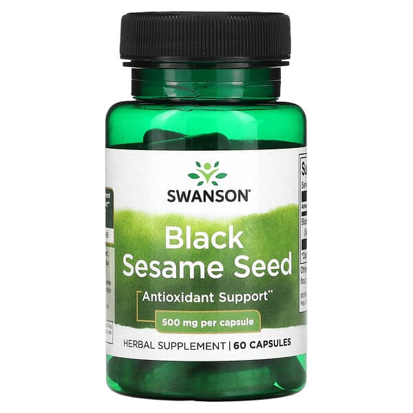 Swanson, 黑芝麻籽，500 毫克，60 粒膠囊