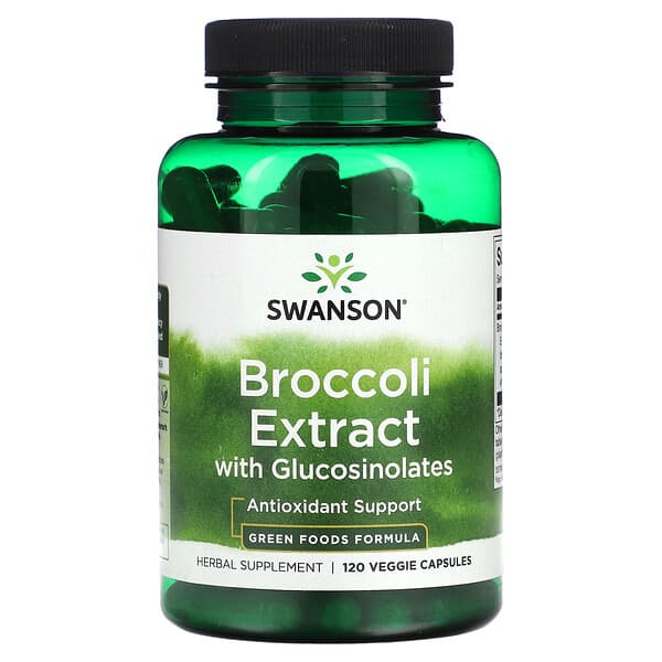 Swanson, 含硫代葡萄糖苷的西蘭花提取物，600 毫克，120 粒素食膠囊