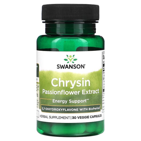 Swanson, 白楊素西番蓮提取物，30 粒素食膠囊