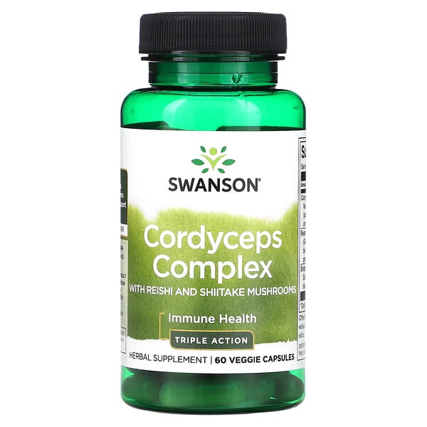 Swanson, 含靈芝和香菇的蟲草復合物，60 粒素食膠囊