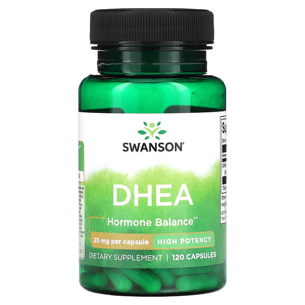 Swanson, DHEA，優效，25 毫克，120 粒膠囊