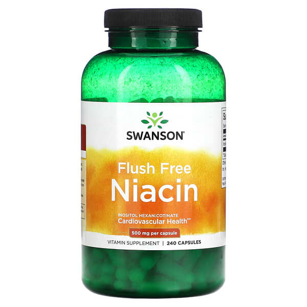 Swanson, 無潮紅煙酸，500 毫克，240 粒膠囊