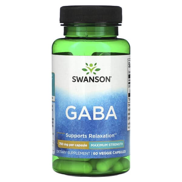 Swanson, GABA，特強型，750 毫克，60 粒素食膠囊