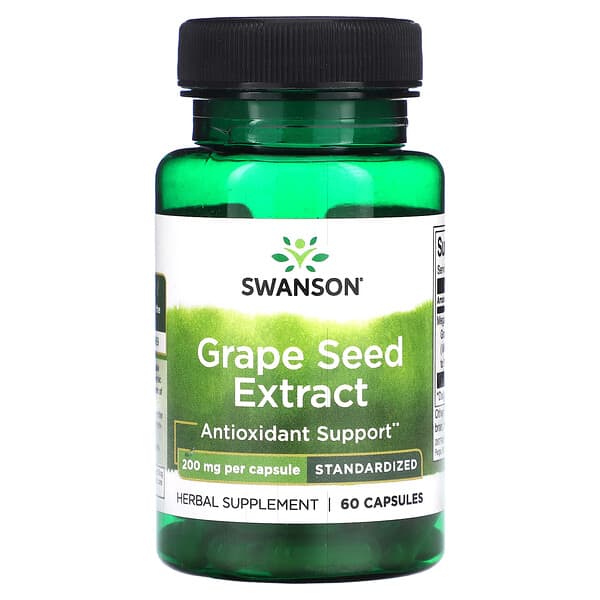 Swanson, 葡萄籽提取物，200 毫克，60 粒膠囊