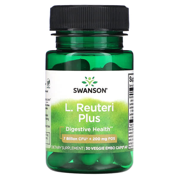 Swanson, L. Reuteri Plus，30 粒素食 EMBO Caps AP 膠囊