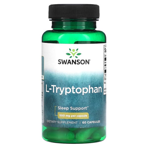 Swanson, L-色氨酸,500 毫克,60 粒膠囊