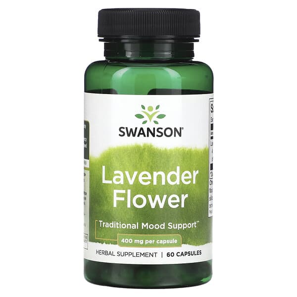 Swanson, 薰衣花草花，400 毫克，60 粒膠囊