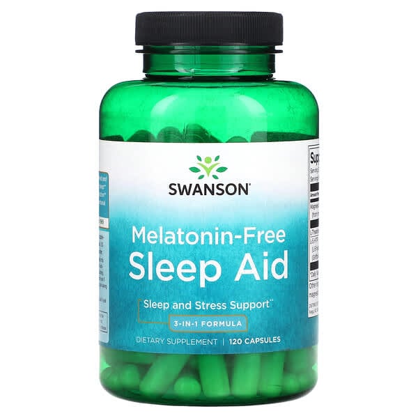 Swanson, 無褪黑荷爾蒙睡眠幫助劑，3 合 1 配方，120 粒膠囊