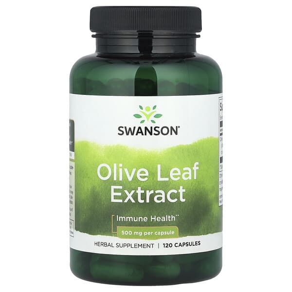 Swanson, 橄欖葉提取物,500 毫克,120 粒膠囊