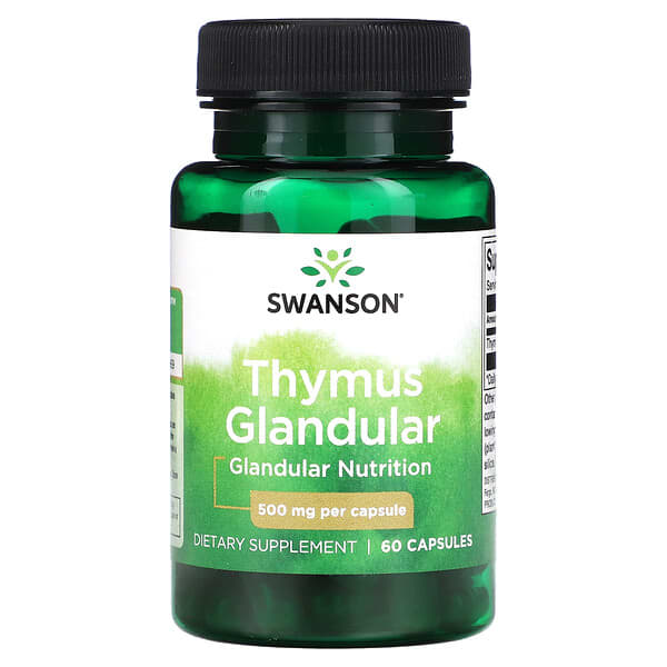 Swanson, 胸腺,500 毫克,60 粒膠囊
