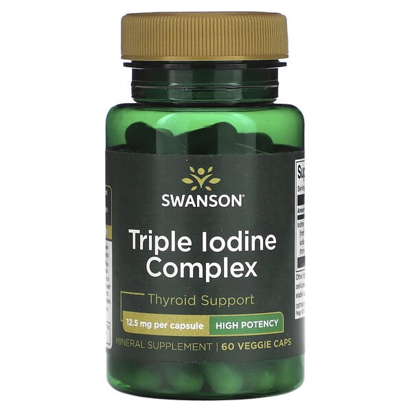 Swanson, 三重碘複合物,優效,12.5 毫克,60 粒素食膠囊