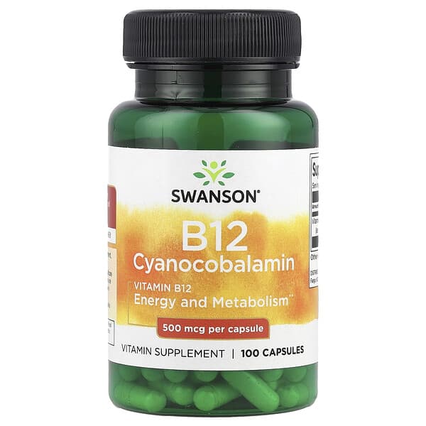 Swanson, 維生素 B12,500 微克,100 粒膠囊