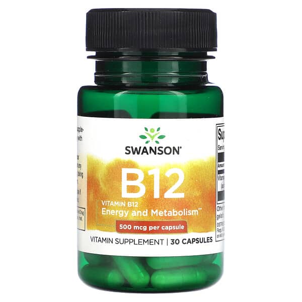 Swanson, 維生素 B12，500 微克，30 粒膠囊