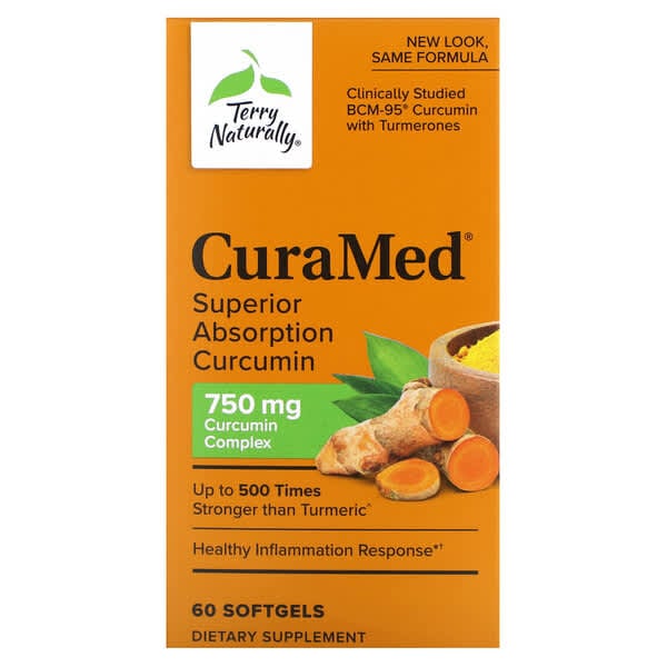 Terry Naturally, CuraMed，750 毫克，60 粒軟凝膠