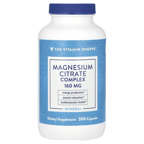 The Vitamin Shoppe, 檸檬酸鎂複合物，160 毫克，300 粒膠囊