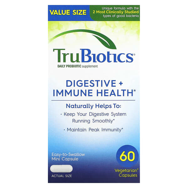 TruBiotics, 消化 + 機體抵抗健康，60 粒素食膠囊