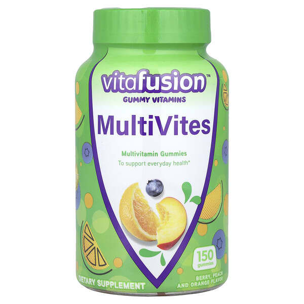 VitaFusion, MultiVites，多維生素軟糖，天然漿果、桃子和柳丁味，150 粒軟糖