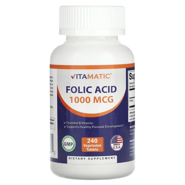Vitamatic, 葉酸素食片,1000 微克,240 片裝