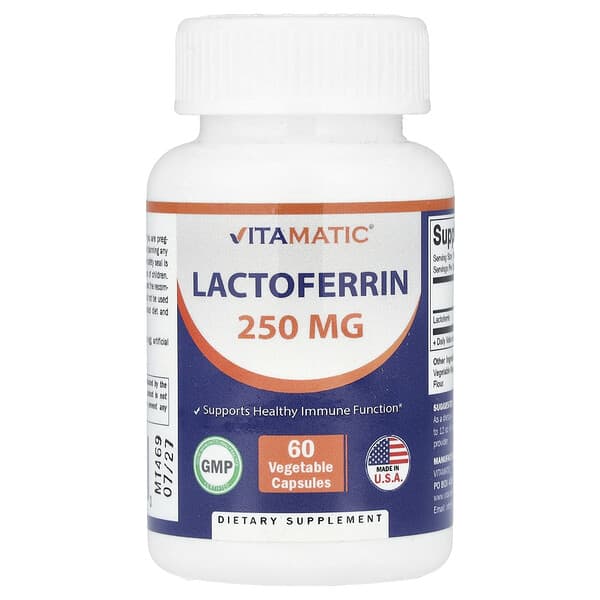 Vitamatic, 乳鐵蛋白，250 毫克，60 粒素食膠囊