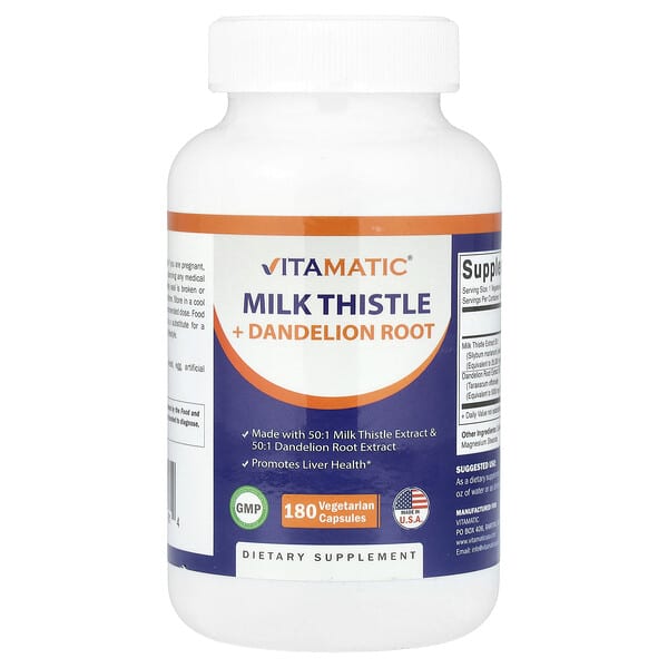 Vitamatic, 水飛薊 + 蒲公英根，180 粒素食膠囊