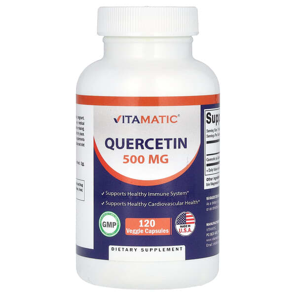 Vitamatic, 槲皮素，500 毫克，120 粒素食膠囊