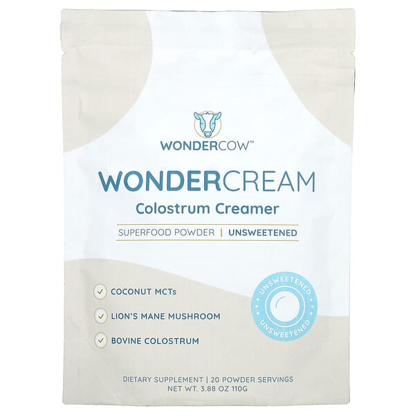 Wondercow, WonderCream，初乳奶精，無糖，3.88 盎司（110 克）