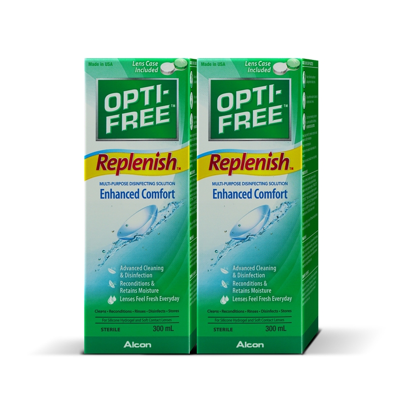 Alcon Opti-Free RepleniSH多功能消毒隱形眼鏡藥水300毫升x2支+試用裝1件
