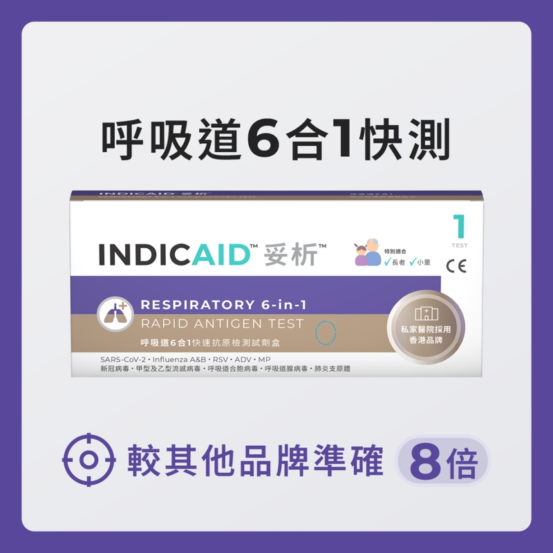 INDICAID妥析呼吸道6合1快速抗原檢測試劑盒 1盒