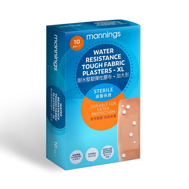 Mannings萬寧耐水堅韌彈性膠布-加大形 10片