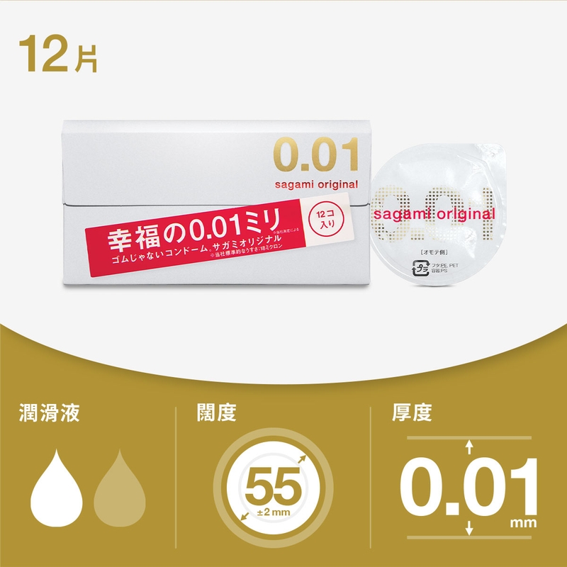 Sagami 相模原創0.01 PU安全套12片