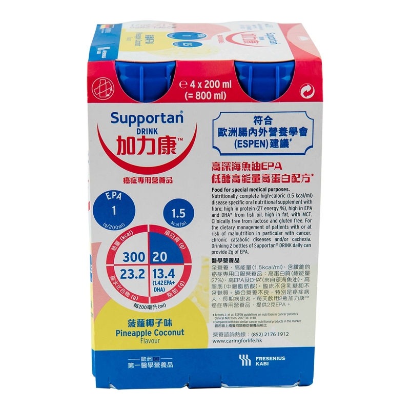Supportan加力康癌症專用營養品菠蘿椰子味 200毫升 x 4支