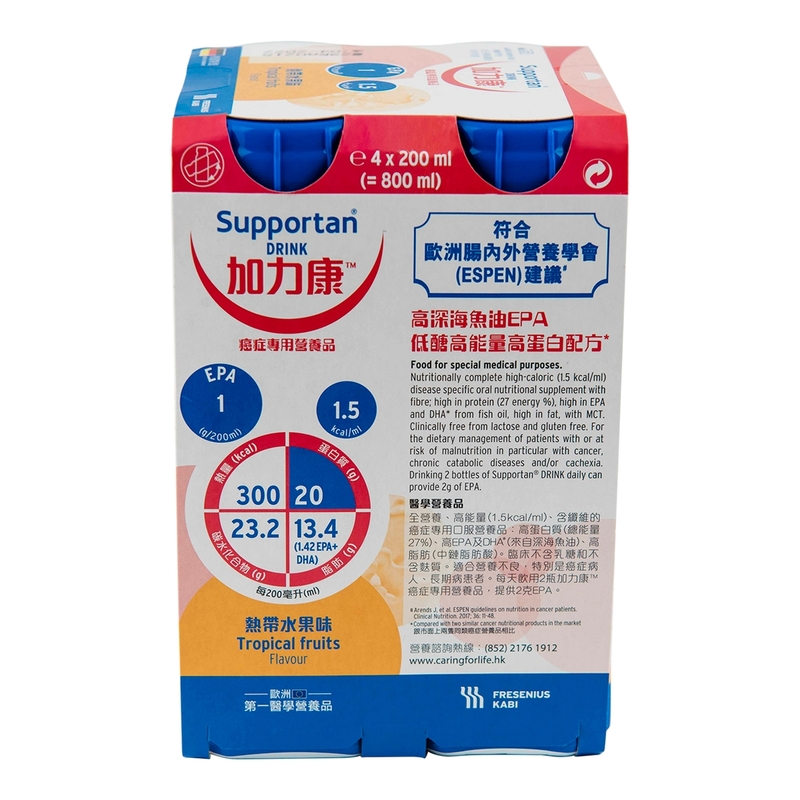 Supportan加力康癌症專用營養品熱帶水果味 200毫升 x 4支