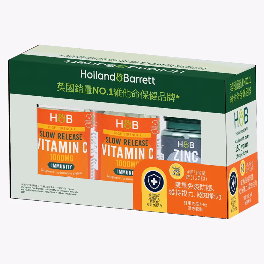 維他命C長效配方(120粒 X2)優惠套裝(送贈品)