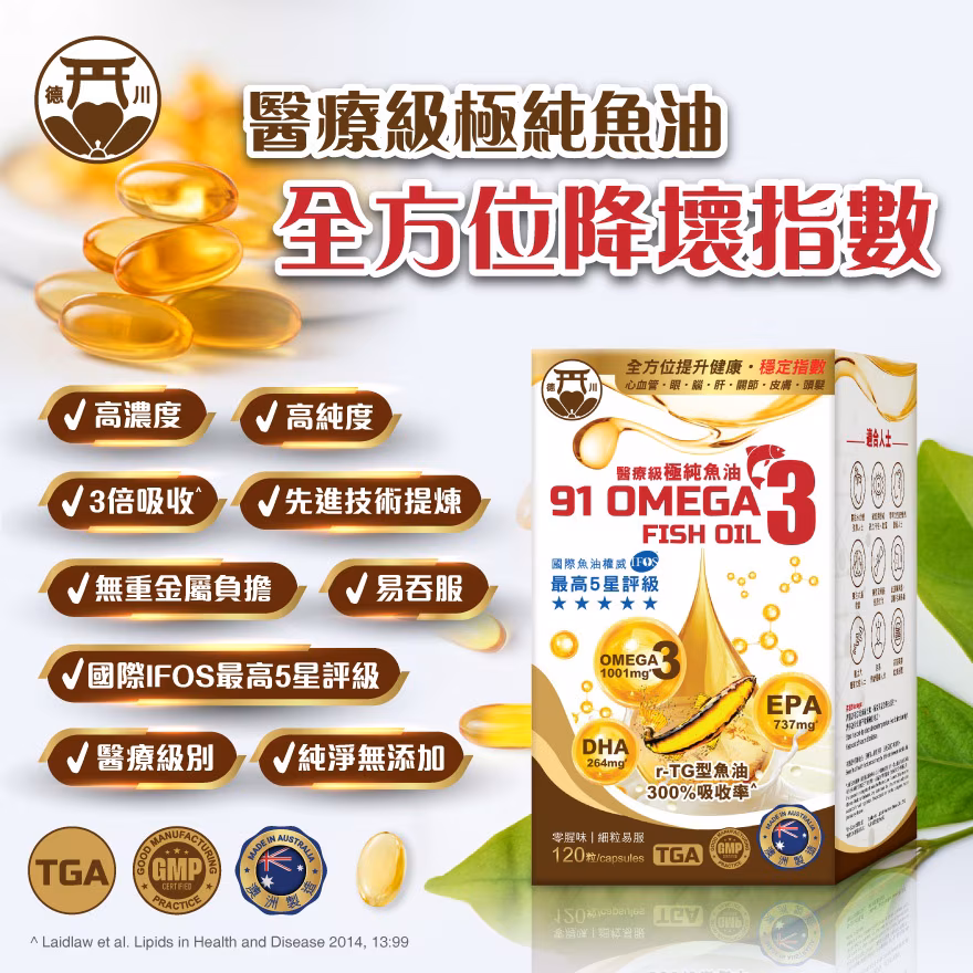 91 OMEGA3醫療級極純魚油120S