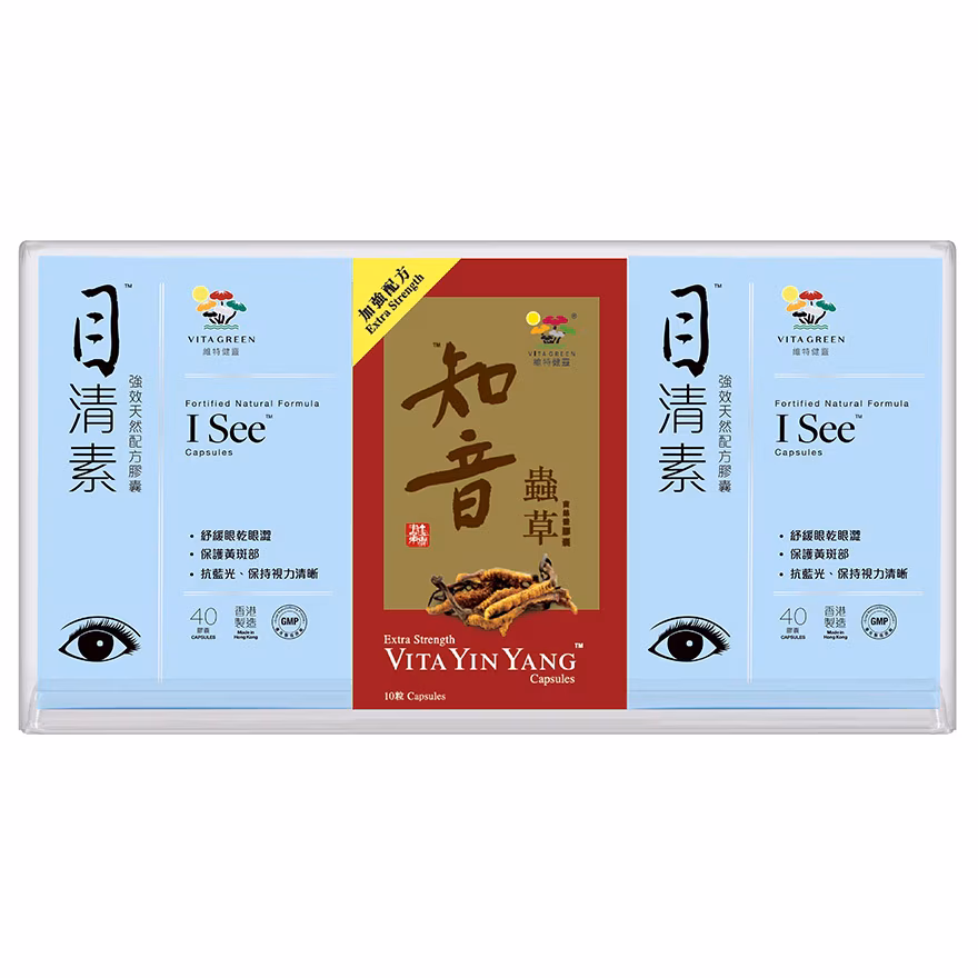 維特健靈目清素強效天然配方40粒送知音蟲草10粒